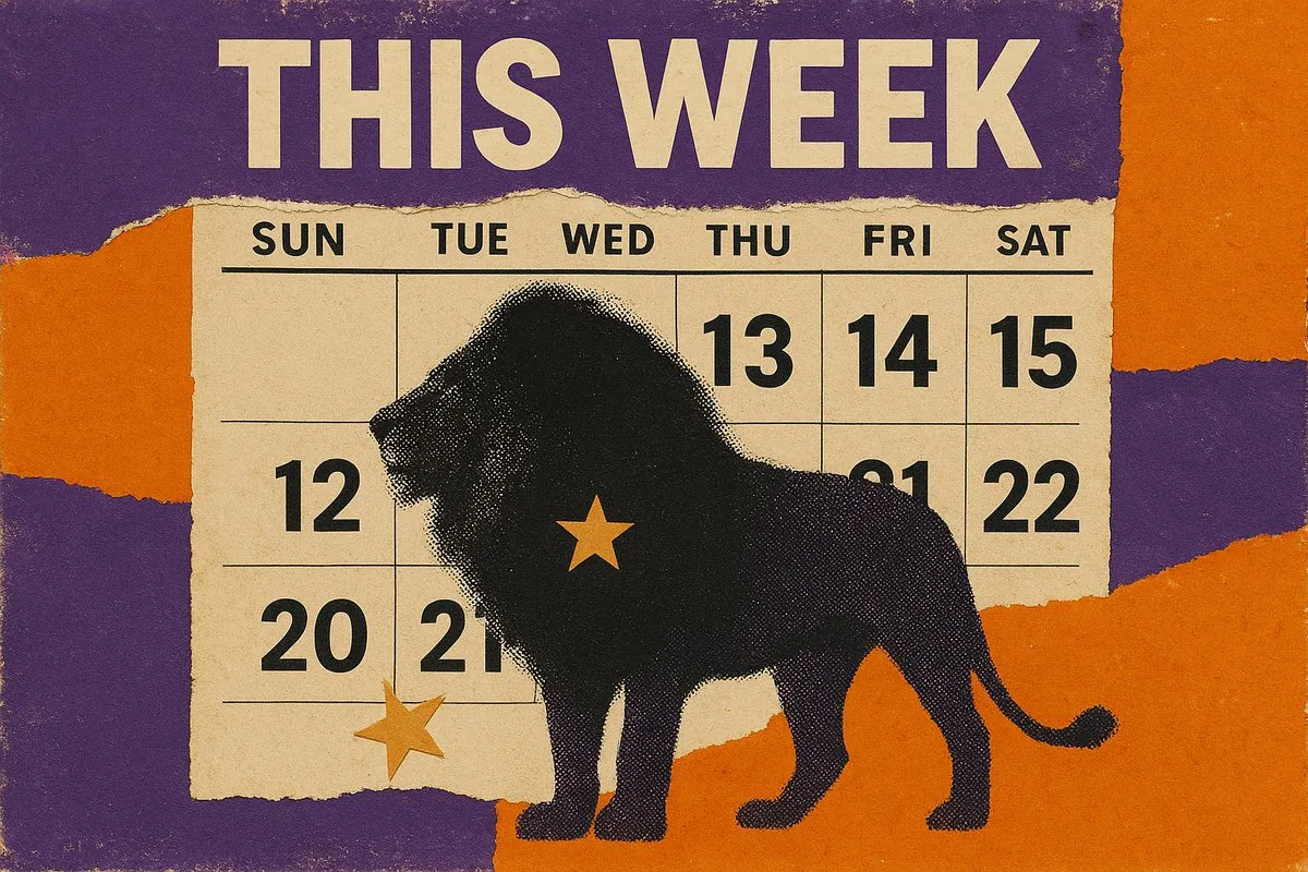 Leo weekly horoscope retro collage art